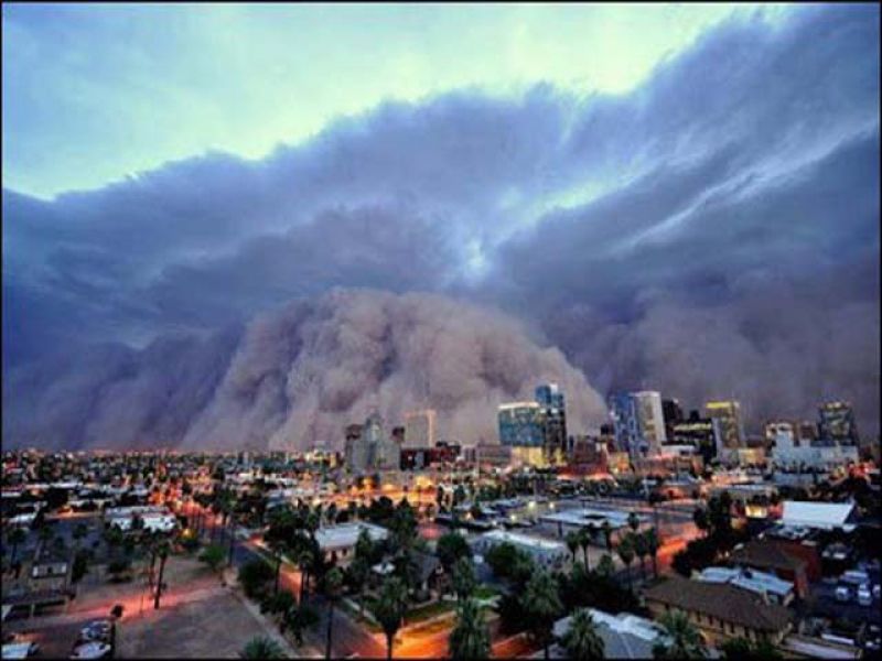 Dust storms in the U.S. state of being a person surrounded arrays 